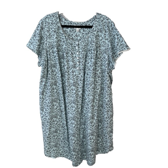 Aria Collection Plus Size 2X Soft Cotton Women's Nightgown‎ w Pockets 18W-20W - Picture 1 of 10